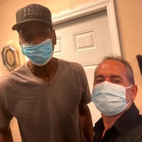 LARRY HATCH WITH MANAGER RALPH GOMEZ